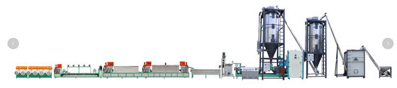 قیمت خوب Twin Screw 4 Straps 800kg/hr PET Package Strap Band Extrusion Line , PET Packing Belt Extrusion Equipment آنلاین