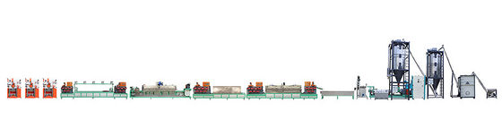 قیمت خوب دستگاه تسمه کشی برقی PET با گارانتی، مجهز به سیستم کنترل PLC چینی/انگلیسی و نوع محرک برقی آنلاین