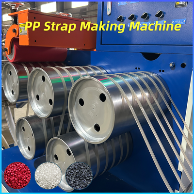 قیمت خوب 350kg/h خودکار تسمه PP ساخت دستگاه تک پیچ PP تسمه تولید کننده خط تولید آنلاین
